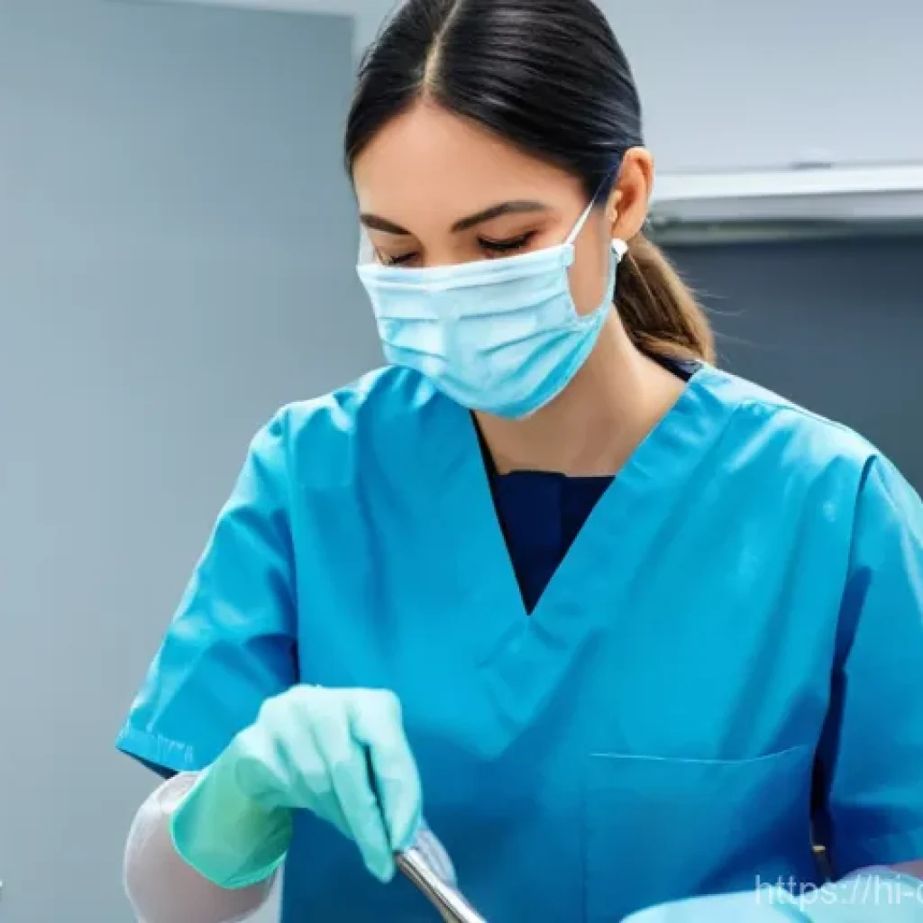치과위생사 치과 기구 관리법 - **Prompt 1: Meticulous Initial Cleaning of Dental Instruments**
    "A highly detailed, realistic im...