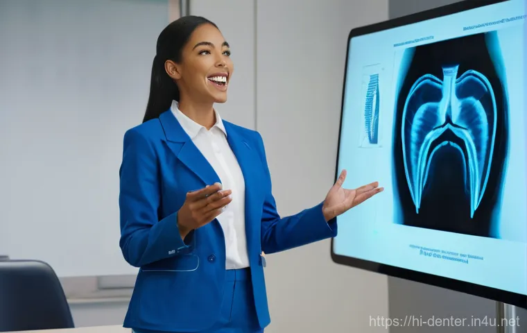 치과위생사 임상 케이스 발표 - **Prompt:** A diverse group of dental professionals, including male and female dentists and students...