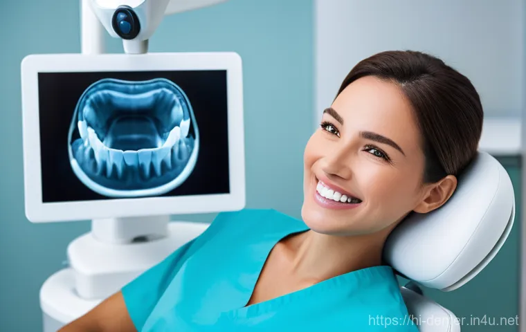 치과위생사 업무 효율화 기술 - Image Prompt 1: Modern Digital Impression with Intraoral Scanner**