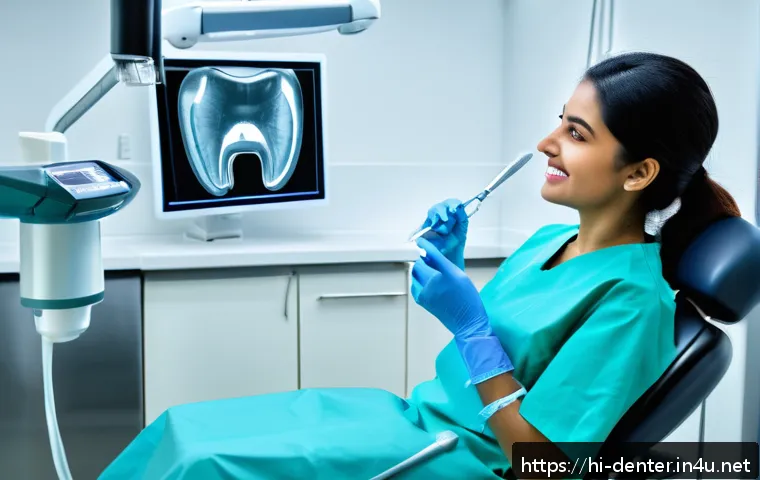 치과위생사로서 성장하는 법 - A professional dental hygienist in a modern dental clinic setting, wearing a clean, professional uni...